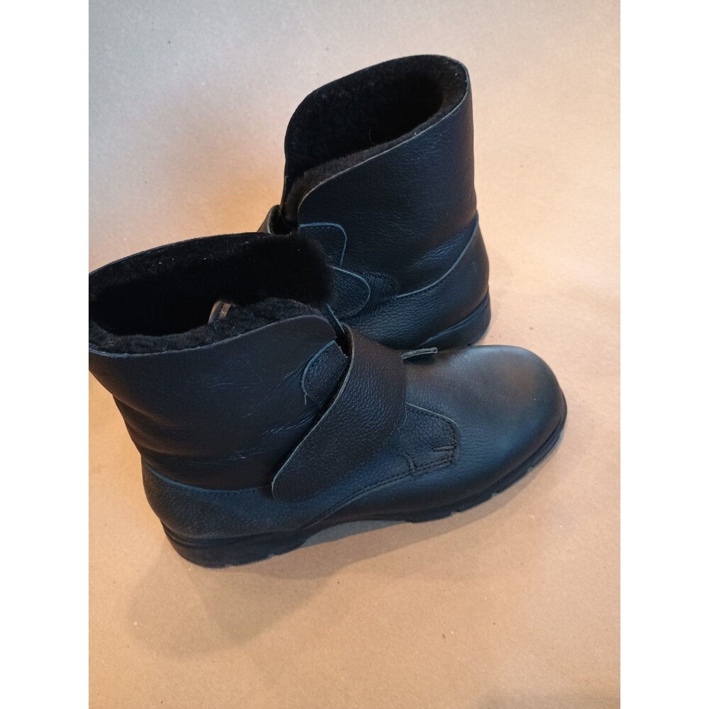 Toe Warmers Boots Womens 9.5 2W Extra Wide Michigan Snow Black Fur Lined Ankle